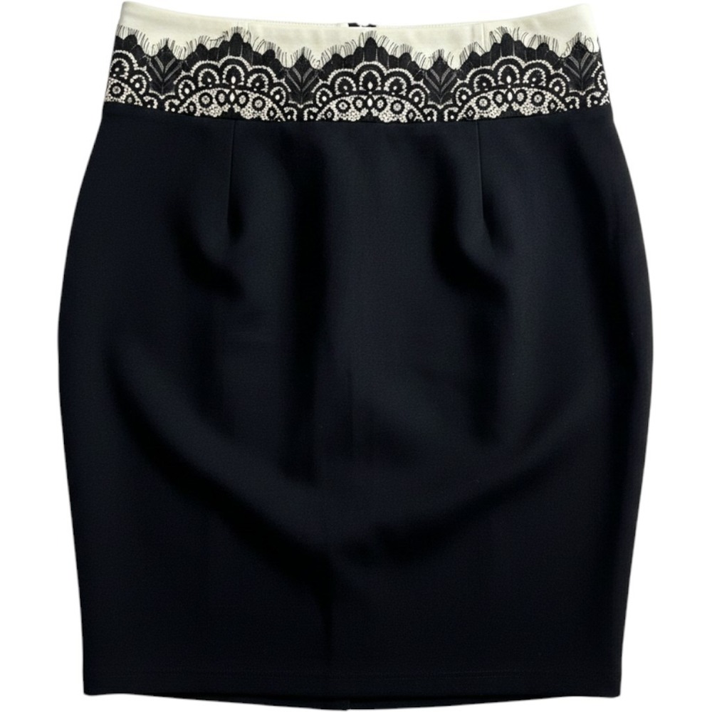 Torrid Black White High Waist Lace Ponte Pencil Skirt Plus Size 3 22 24
